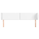ZNTS Headboard with Ears White 203x23x78/88 cm Faux Leather 3117113
