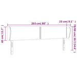 ZNTS Headboard with Ears White 203x23x78/88 cm Faux Leather 3117113