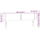 ZNTS Headboard with Ears White 203x23x78/88 cm Faux Leather 3117113