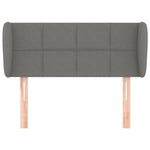 ZNTS Headboard with Ears Dark Grey 93x23x78/88 cm Fabric 3117127