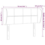 ZNTS Headboard with Ears Dark Grey 93x23x78/88 cm Fabric 3117127