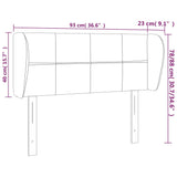 ZNTS Headboard with Ears Dark Grey 93x23x78/88 cm Fabric 3117127