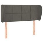ZNTS Headboard with Ears Dark Grey 83x23x78/88 cm Velvet 3117175