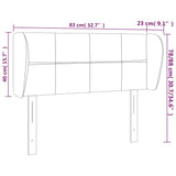 ZNTS Headboard with Ears Dark Grey 83x23x78/88 cm Velvet 3117175