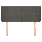 ZNTS Headboard with Ears Dark Grey 93x23x78/88 cm Velvet 3117181
