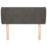 ZNTS Headboard with Ears Dark Grey 93x23x78/88 cm Velvet 3117181
