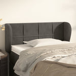ZNTS Headboard with Ears Dark Grey 93x23x78/88 cm Velvet 3117181