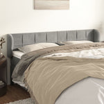 ZNTS Headboard with Ears Light Grey 183x23x78/88 cm Velvet 3117204