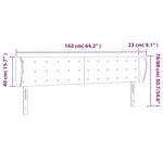 ZNTS Headboard with Ears Black 163x23x78/88 cm Faux Leather 3117240