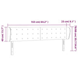 ZNTS Headboard with Ears Black 163x23x78/88 cm Faux Leather 3117240