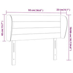 ZNTS Headboard with Ears Blue 93x23x78/88 cm Fabric 3117272