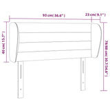 ZNTS Headboard with Ears Blue 93x23x78/88 cm Fabric 3117272