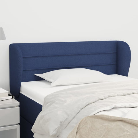 ZNTS Headboard with Ears Blue 93x23x78/88 cm Fabric 3117272