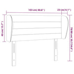 ZNTS Headboard with Ears Cream 103x23x78/88 cm Fabric 3117279