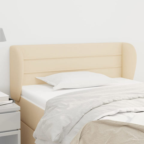 ZNTS Headboard with Ears Cream 103x23x78/88 cm Fabric 3117279