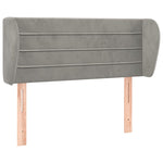 ZNTS Headboard with Ears Light Grey 93x23x78/88 cm Velvet 3117320