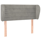 ZNTS Headboard with Ears Light Grey 93x23x78/88 cm Velvet 3117320