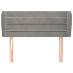 ZNTS Headboard with Ears Light Grey 93x23x78/88 cm Velvet 3117320