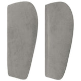 ZNTS Headboard with Ears Light Grey 93x23x78/88 cm Velvet 3117320
