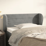 ZNTS Headboard with Ears Light Grey 93x23x78/88 cm Velvet 3117320
