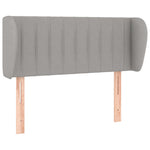 ZNTS Headboard with Ears Light Grey 93x23x78/88 cm Fabric 3117364
