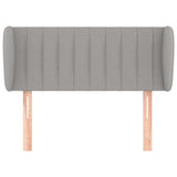 ZNTS Headboard with Ears Light Grey 93x23x78/88 cm Fabric 3117364
