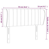ZNTS Headboard with Ears Light Grey 93x23x78/88 cm Fabric 3117364