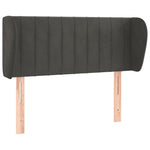 ZNTS Headboard with Ears Dark Grey 93x23x78/88 cm Velvet 3117419