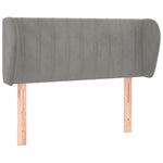 ZNTS Headboard with Ears Light Grey 103x23x78/88 cm Velvet 3117424