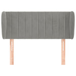 ZNTS Headboard with Ears Light Grey 103x23x78/88 cm Velvet 3117424