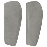 ZNTS Headboard with Ears Light Grey 103x23x78/88 cm Velvet 3117424