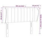 ZNTS Headboard with Ears Light Grey 103x23x78/88 cm Velvet 3117424