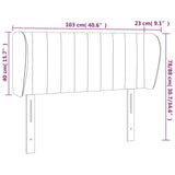 ZNTS Headboard with Ears Light Grey 103x23x78/88 cm Velvet 3117424