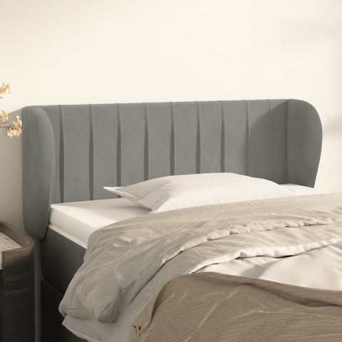 ZNTS Headboard with Ears Light Grey 103x23x78/88 cm Velvet 3117424