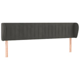 ZNTS Headboard with Ears Dark Grey 203x23x78/88 cm Velvet 3117449