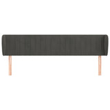 ZNTS Headboard with Ears Dark Grey 203x23x78/88 cm Velvet 3117449