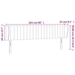 ZNTS Headboard with Ears Dark Grey 203x23x78/88 cm Velvet 3117449