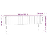 ZNTS Headboard with Ears Dark Grey 203x23x78/88 cm Velvet 3117449