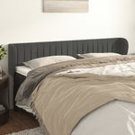 ZNTS Headboard with Ears Dark Grey 203x23x78/88 cm Velvet 3117449