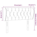 ZNTS Headboard with Ears Dark Grey 93x23x78/88 cm Fabric 3117463