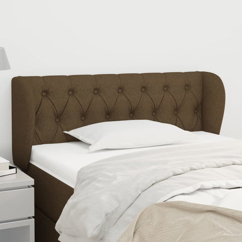 ZNTS Headboard with Ears Dark Brown 93x23x78/88 cm Fabric 3117465