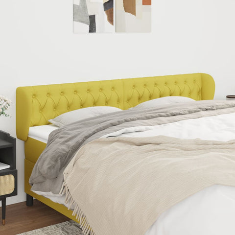 ZNTS Headboard with Ears Green 183x23x78/88 cm Fabric 3117501