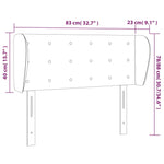 ZNTS Headboard with Ears Dark Grey 83x23x78/88 cm Fabric 3117553