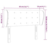 ZNTS Headboard with Ears Dark Grey 83x23x78/88 cm Fabric 3117553