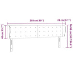 ZNTS Headboard with Ears Green 203x23x78/88 cm Fabric 3117607