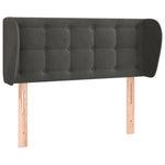 ZNTS Headboard with Ears Dark Grey 103x23x78/88 cm Velvet 3117621