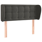 ZNTS Headboard with Ears Dark Grey 103x23x78/88 cm Velvet 3117621