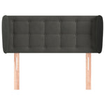 ZNTS Headboard with Ears Dark Grey 103x23x78/88 cm Velvet 3117621