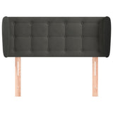 ZNTS Headboard with Ears Dark Grey 103x23x78/88 cm Velvet 3117621