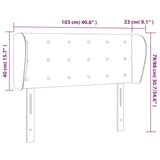 ZNTS Headboard with Ears Dark Grey 103x23x78/88 cm Velvet 3117621